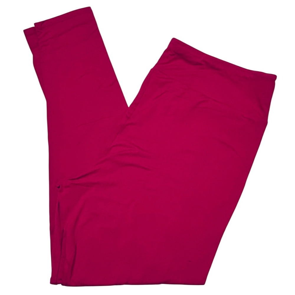 LuLaRoe Womens Leggings Size TC2 Solid Raspberry Pink Plus 18+‎ NWT
